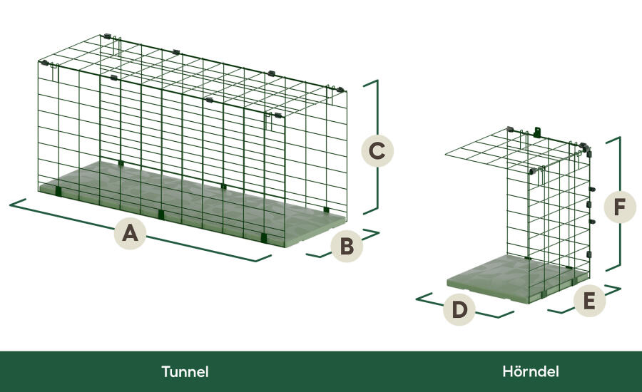 Catio tunnel- och hörnmått